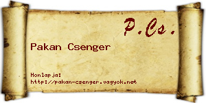 Pakan Csenger névjegykártya